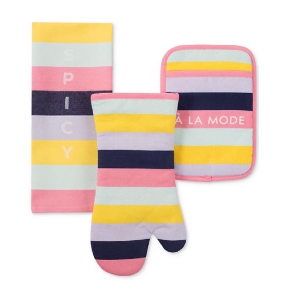 KATE SPADE Sweet & Spicy Stripe Kitchen Linen Set - Picture 2 of 7